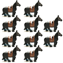 10PCS Lord Of The Rings Hobbit Knight Black War Horse Army Building Blocks Toys - £11.00 GBP
