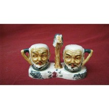 Vintage Japan Toby Salt &amp; Pepper Shakers with Stand #48 Occupied Japan - $29.69