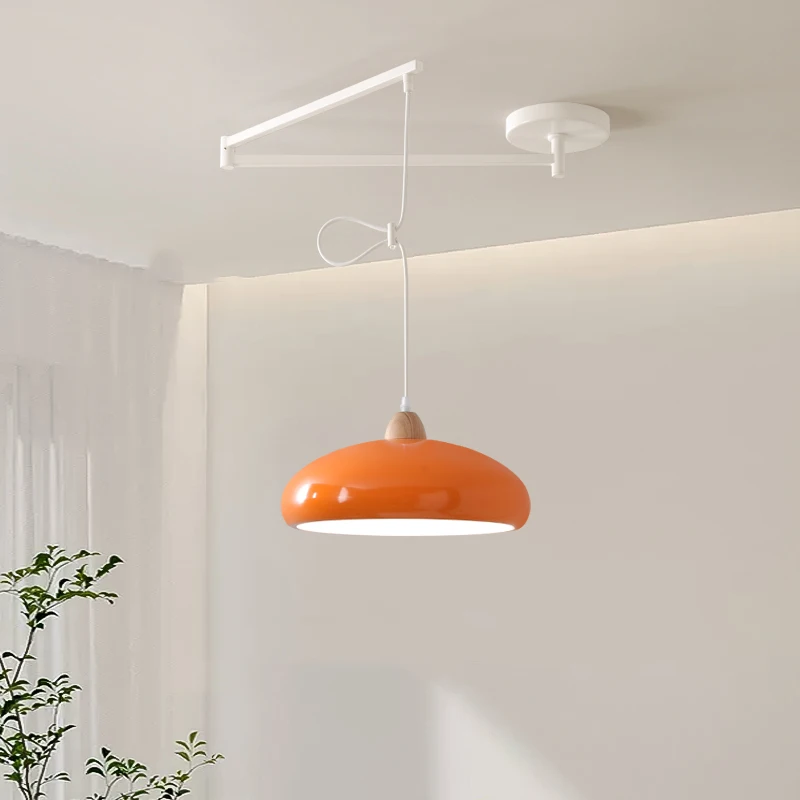 G arm pendant lamp above the dining table white black orange led e27 movable chandelier thumb200