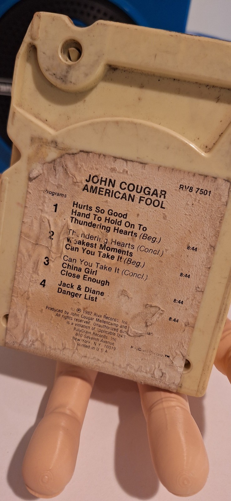 Used Vintage 80's John Cougar American Fool 8 Track Tape Item image 2