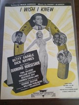 1945 I Wish I Knew Sheet Music Betty Grable By Gordon, Warren Diamond Horseshoe - £18.08 GBP