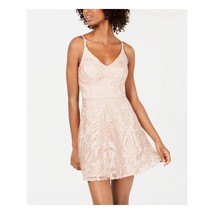 Speechless Junior 9 Nude Blush Sparkle V Neck Sleeveless Mini Dress NWT BP81 - £26.48 GBP