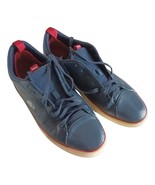 Lacoste Sport Men's Navy Blue Leather  Low Trainers with Logo Size EU 45 - $45.47