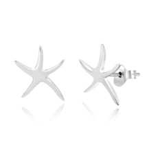 Beautifully Simple Sterling Silver Starfish Stud Earrings - £12.26 GBP