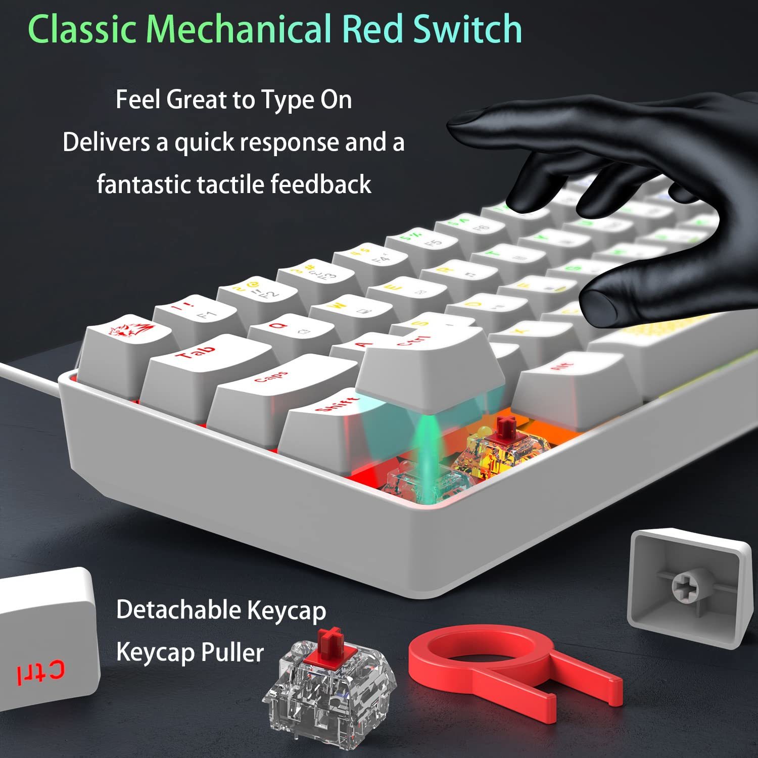 60%Wired Mechanical Keyboards and Mouse Combo RGB Backlit Gaming ...