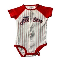 Carters Boys Infant baby Size 9 Months 1 Piece Romper Bodysuit red white... - $12.86