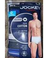 Jockey ~ 4-Pack Men&#39;s Low Rise Briefs 100% Cotton Multicolor ~ 36 - $29.69