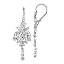 Cheryl M Silver  Fancy Brilliant-cut Bezel CZ Kidney Wire Dangle Earrings QCM108 - $116.03