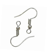 50 pcs  Rhodium Silver hook ear wires, earring hooks, fish hook earring ... - £4.69 GBP