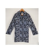 Michael Kors Navy Blue Paisley Dress Trench Coat Size Small - €80,03 EUR