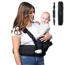 Baby Hip Carrier - Ergonomic Hip Seat Baby Carrier For Comfortable, Black - £34.74 GBP