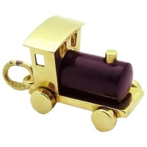 Rare Vintage 14K Gold 3D Movable Locomotive Train Charm with Black Onyx - £238.45 GBP