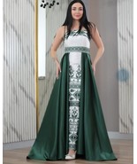 Henna Dress with Traditional Palestinian Embroidery Elegant and Authenti... - $269.10