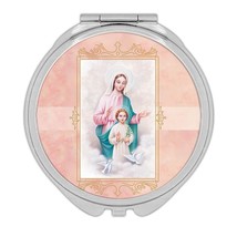 Virgin Mary with Jesus : Gift Compact Mirror Dove Catholic Religious Saint Mothe - £10.38 GBP