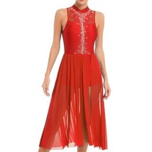 Shiny Sequin Contemporary Modern Dance Holiday Flowy Ballet Leotard Dres... - $14.85