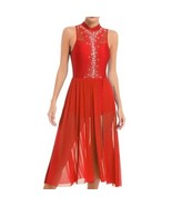 Shiny Sequin Contemporary Modern Dance Holiday Flowy Ballet Leotard Dres... - $273.89 MXN