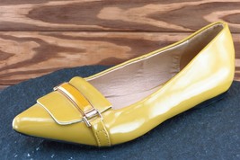 Mango Size 35 M Yellow Flat Shoes Patent Leather Women - £15.78 GBP
