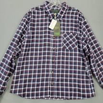 Jachs Men Shirt Size XL Blue New Flannel Classic Plaid Long Sleeve Button Up Top - £10.17 GBP