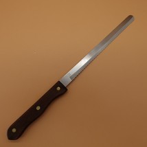 J A Bomschaft Bread Knife Slicing 9 inch Serrated Blade Wood Handle Vintage - £9.54 GBP