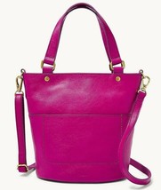 Fossil Amelia Bucket Magenta Leather Brass Hardware Pink SHB2393508 NWT $178 - £67.24 GBP