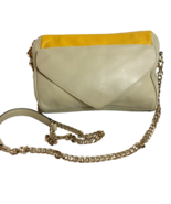 Pour La Victoire Small Leather Shoulderbag Chain Strap Beige/Mustard - $26.29 CAD