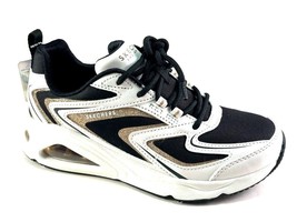 Skechers 177422 White/Black/Gold Uno Shimm-Airy Memory Foam Lace Up Sneaker - £67.93 GBP