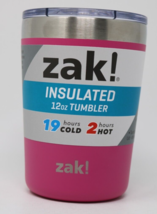 ZAK INSULATED Tumbler 12oz Stainless Steel For Hot or Cold - Pink New - £8.01 GBP