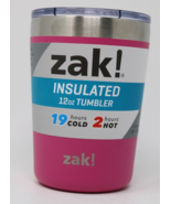 ZAK INSULATED Tumbler 12oz Stainless Steel For Hot or Cold - Pink New - £7.87 GBP