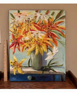Oil Painting Flowers In A Vase 16x20 - £39.22 GBP