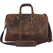 Crazy horse leather travel bag big leather duffel big travel luggage bag - £134.57 GBP