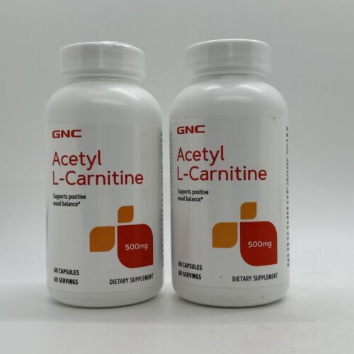 Primary image for (2) GNC Acetyl L-Carnitine 500mg Positive Mood Balance 60 Capsules Exp. 03/26