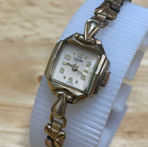 Vintage Enicar Lady 10k RGP GF Band Square Swiss Hand-Wind Mechanical Watch - £37.96 GBP