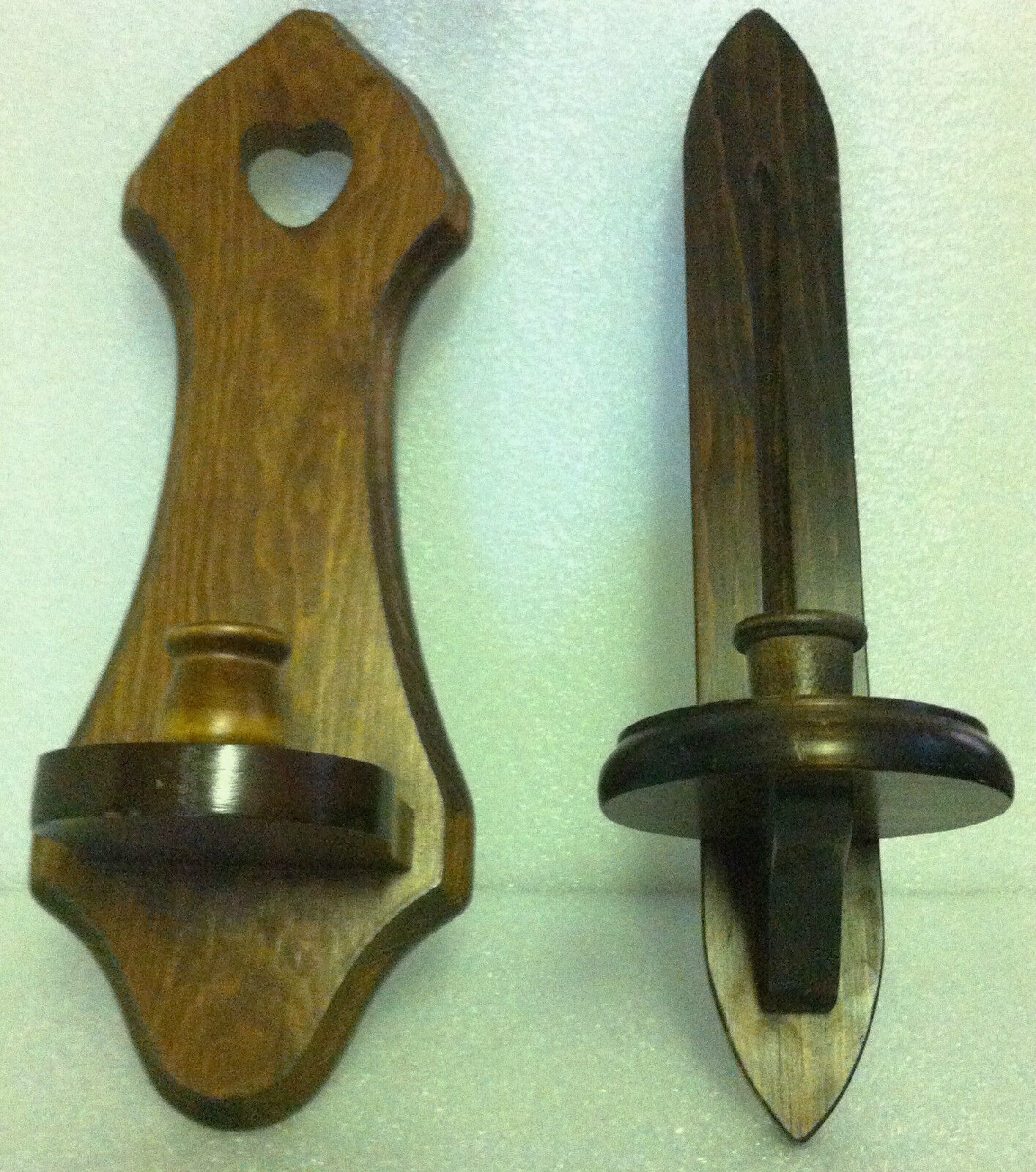 2 Wooden Candlestick Holders Votive Holders - Homco Home Interior - 15&quot; ... - $5.93