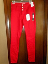 NOBO Red Dress Pant Sz 9 Mid Rise Skinny Super Stretch Faux Front Pocket... - £16.71 GBP