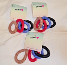 Scunci Spirals Ponytail Holders 3 Packs 12 Pieces Dent Free Hold New - £11.39 GBP