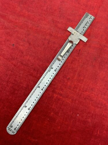 6" Depth Pocket Alvin 1532 Ruler Stainless Steel Slide Pocket Clip w/ Decimal - $8.86