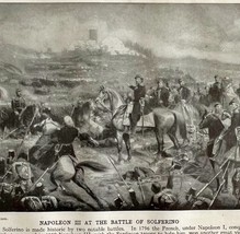 1914 Napoleon III Battle of Solferino in 1859 Print Art Antique Military... - $570.99 MXN