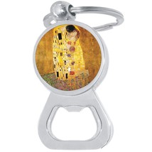 Gustav Klimt The Kiss Bottle Opener Keychain - Metal Beer Bar Tool Key Ring - £8.60 GBP
