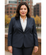 Tahari Arthur S. Levine Womens 24W Navy Blue Blazer Polka Dot Lining 2 B... - €44,62 EUR