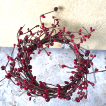 Rustic Red Pip Berry Bells Candle Ring 5&quot; Opening Pillar Jar Setting and... - $9.99