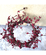 Rustic Red Pip Berry Bells Candle Ring 5&quot; Opening Pillar Jar Setting and... - $13.77 CAD