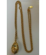 Vintage Signed Joan Rivers Multi-Color Rhinestone Egg pendant Necklace W... - €46,96 EUR