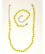 SunFlower Choker Necklace Bracelet Set Yellow Daisy Silver Y2K Boho New ... - $19.59