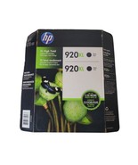 NEW Genuine HP 920XL OEM Black High Yield Ink Cartridges - 2 Pack Exp 2018 - £15.92 GBP