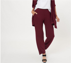 Susan Graver Weekend Jersey Knit Pull-On Pants (Rich Wine, XX-Small) A451820 - £16.25 GBP