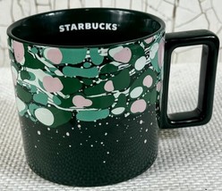 Starbucks Venetian Marble Forest Green Ceramic Coffee Tea Mug Cup 12 oz Holiday - £11.01 GBP