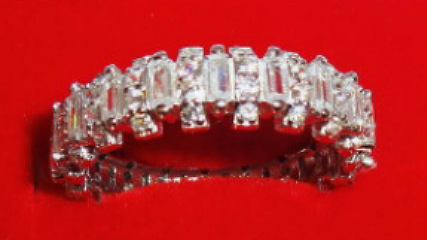 $300 Savvy Cie Eternity Band Ring 7 Cubic Zirconia Sterling Silver Rhodi... - $61.68
