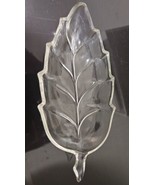 Vintage Clear Glass Leaf Candy Trinket Soap Dish 9.5&quot; x 4&quot; Retro Piece - £5.95 GBP