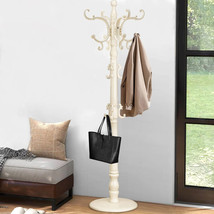 Coat Rack Freestanding, Wooden Coat Tree with Stable Round Base, - £323.44 GBP