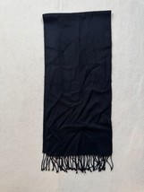 Christian Dior Monsieur Cashmaire Scarf Acrylic Fringed Vintage Japan Navy Blue - $24.49